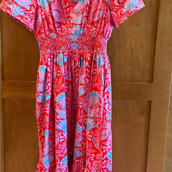 Sugarlips Pink, Red & Blue Boho Maxi Dress | Smocked Waist | Size L | Worn Once - Picture 2 of 6
